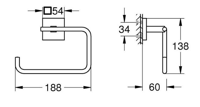 Grohe Start Cube håndklædering - Krom Grohe Start Cube håndklædering - Krom