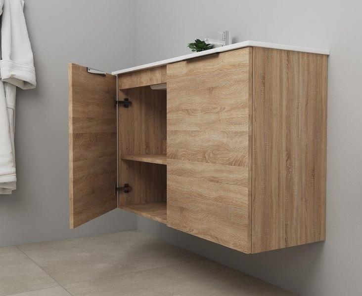 Sanibell Online 100 komplet mini badeværelsesmøbel - Flatpack - Bardolino eg Sanibell Online 100 komplet mini badeværelsesmøbel - Flatpack - Bardolino eg