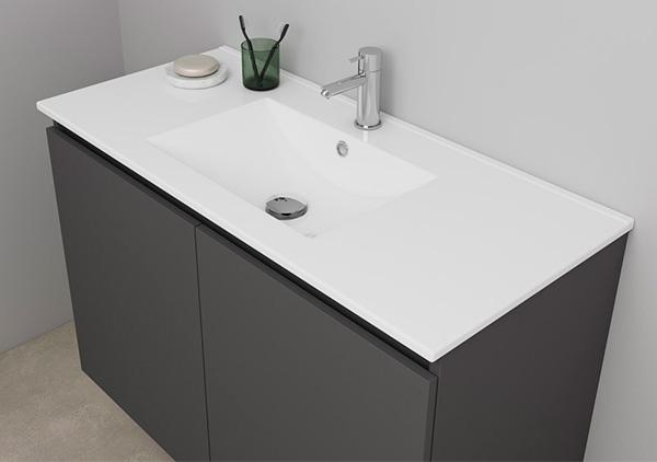 Sanibell Online 101 møbelsæt m/grebsfri låger - Mat antracit - Flatpack Sanibell Online 101 møbelsæt m/grebsfri låger - Mat antracit - Flatpack