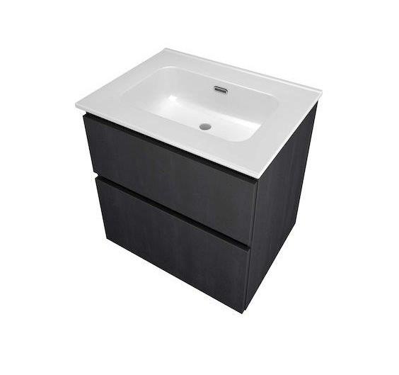 Sanibell Proline 60 møbelsæt m/2 asymmetriske skuffer - Uden hanehul - Sort eg Sanibell Proline 60 møbelsæt m/2 asymmetriske skuffer - Uden hanehul - Sort eg