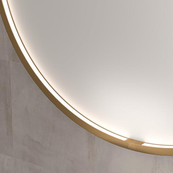 Sanibell Ink SP24 rundt spejl m/lys, varme og sensor Ø60 - Børstet mat guld Sanibell Ink SP24 rundt spejl m/lys, varme og sensor Ø60 - Børstet mat guld