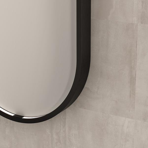 Sanibell Ink SP28 ovalt spejl m/lys, varme og sensor 40 x 80 cm - Børstet metal sort Sanibell Ink SP28 ovalt spejl m/lys, varme og sensor 40 x 80 cm - Børstet metal sort