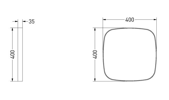 Sanibell Ink SP29 superellipse spejl m/ramme 40 x 40 cm - Mat hvid Sanibell Ink SP29 superellipse spejl m/ramme 40 x 40 cm - Mat hvid