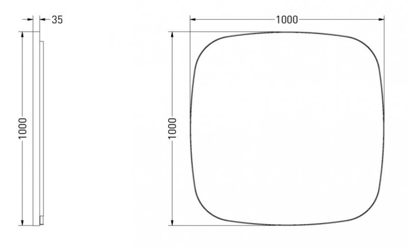 Sanibell Ink SP30 superellipse spejl m/backlight, varme og sensor 100 x 100 cm - Børstet kobber Sanibell Ink SP30 superellipse spejl m/backlight, varme og sensor 100 x 100 cm - Børstet kobber