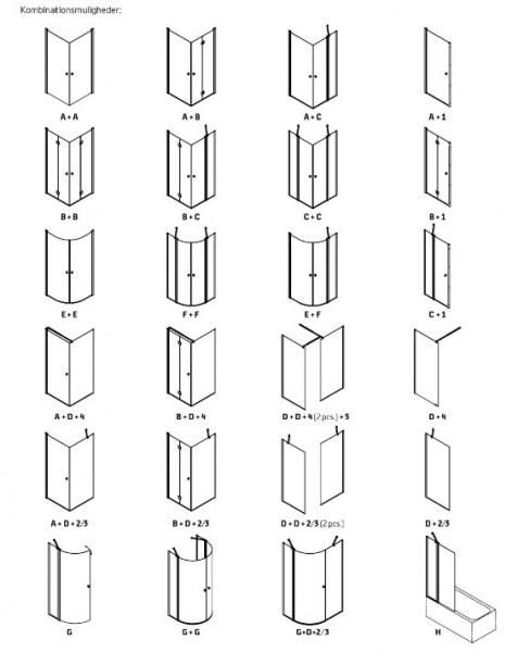 Dansani Match A+A brusehjørne - 80x80 cm - Klar glas/matkrom Dansani Match A+A brusehjørne - 80x80 cm - Klar glas/matkrom