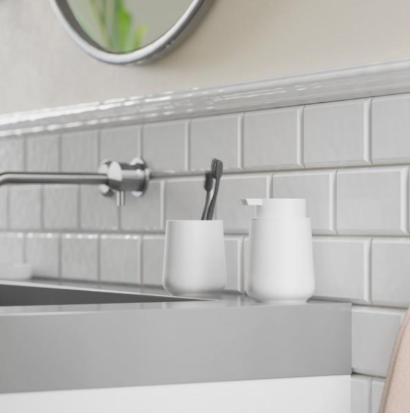 Beslagsboden sæbedispenser t/bord - Mat hvid Beslagsboden sæbedispenser t/bord - Mat hvid