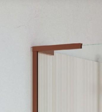 Strømberg Faro 12 walk-in brusevæg m/skydedør 800mm - Klart glas/børstet kobber Strømberg Faro 12 walk-in brusevæg m/skydedør 800mm - Klart glas/børstet kobber