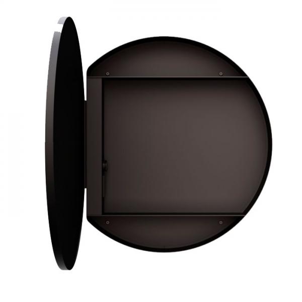 Cassøe Form rundt spejlskab m/lys, touch og antidug Ø60 cm - Sort Cassøe Form rundt spejlskab m/lys, touch og antidug Ø60 cm - Sort