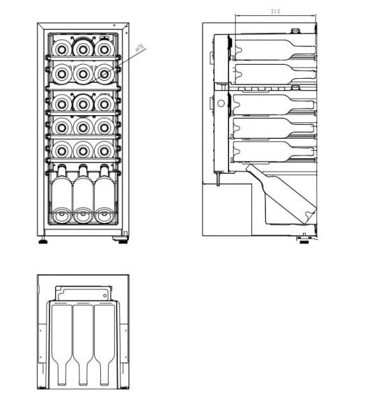 Cavin Northern Collection 18 fritstående vinkøleskab m/2 zoner - Sort Cavin Northern Collection 18 fritstående vinkøleskab m/2 zoner - Sort