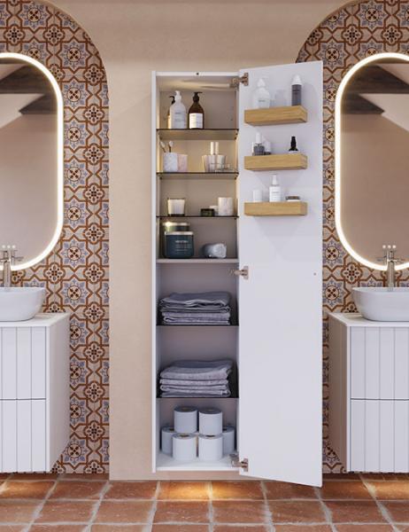 Dansani Luna Vintage 40 højskab B m/låge - Højrehængslet - Hvid mat