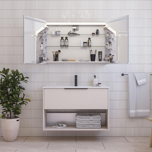 Dansani Mido+ Top spejlskab 100 - Mat sand Dansani Mido+ Top spejlskab 100 - Mat sand