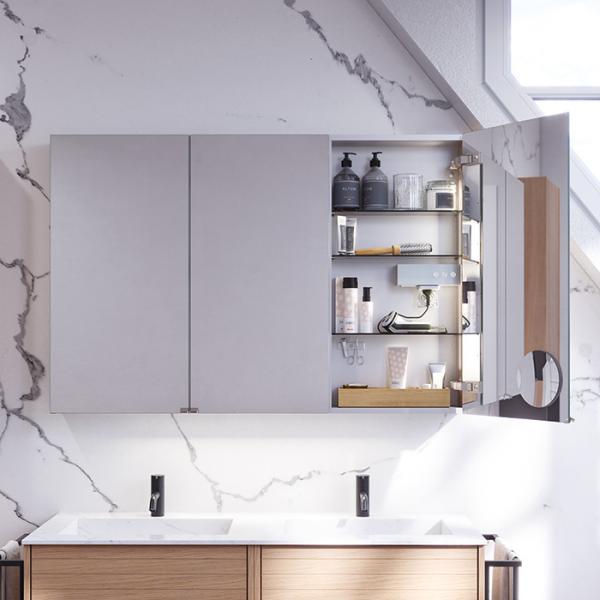 Dansani Style 120 spejlskab m/3 låger og lysstyring - Lys eg Dansani Style 120 spejlskab m/3 låger og lysstyring - Lys eg