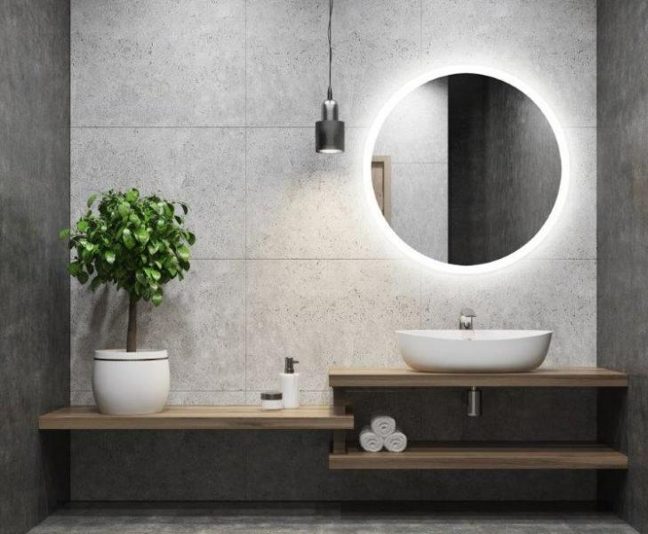 Sandra rundt spejl m/integreret LED lys og backlight - Ø100 cm Sandra rundt spejl m/integreret LED lys og backlight - Ø100 cm