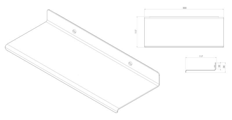 Toni Copenhagen hylde - Krom Toni Copenhagen hylde - Krom