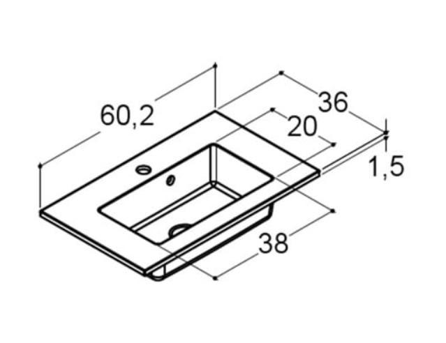 Dansani Luna Urban 60 møbelsæt m/Mini Minore vask og låger - Sort eg Dansani Luna Urban 60 møbelsæt m/Mini Minore vask og låger - Sort eg