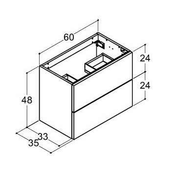 Dansani Luna Urban 60 mini møbelsæt m/Mini Minore vask og skuffer - Brun eg Dansani Luna Urban 60 mini møbelsæt m/Mini Minore vask og skuffer - Brun eg