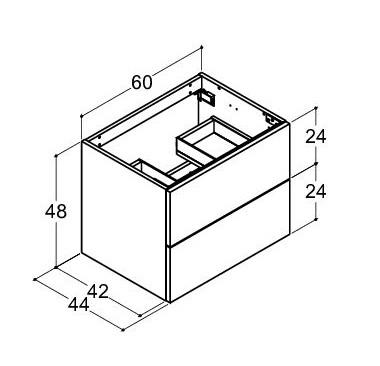 Dansani Luna Urban 60 møbelsæt m/Minore vask og skuffer - Hvid mat Dansani Luna Urban 60 møbelsæt m/Minore vask og skuffer - Hvid mat
