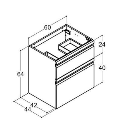 Dansani Luna Urban 60 møbelsæt m/Kantate vask og integrerede greb - Høj - Hvid mat Dansani Luna Urban 60 møbelsæt m/Kantate vask og integrerede greb - Høj - Hvid mat
