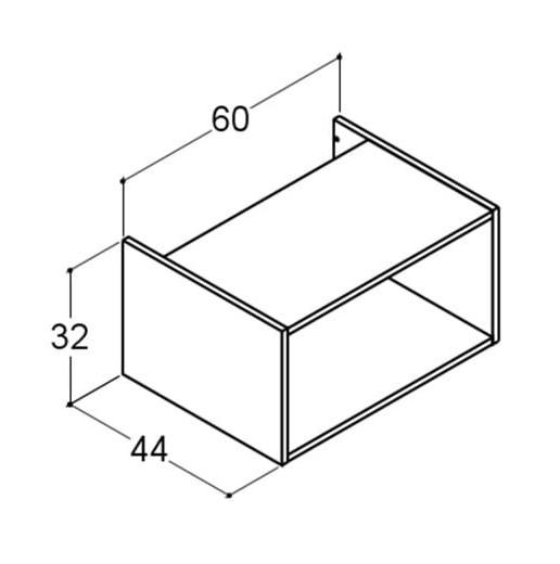 Dansani Luna 60 åbent skab t/vaskeskabe og sideskabe - Valgfri farve