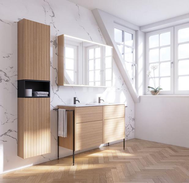 Dansani Luna åben hylde 40 x 19 cm - Hvid mat