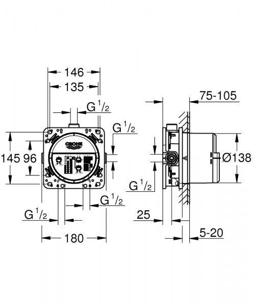Grohe Essence komplet brusesystem m/Rainshower 310 og SmartActive t/indbygning - Børstet hard graphite Grohe Essence komplet brusesystem m/Rainshower 310 og SmartActive t/indbygning - Børstet hard graphite