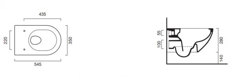 Catalano mat hvid Sfera newflush rimless toiletpakke inkl. sæde/soft-close, cisterne og mat sort betjening Catalano mat hvid Sfera newflush rimless toiletpakke inkl. sæde/soft-close, cisterne og mat sort betjening