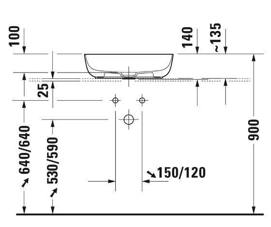 Duravit Luv 50 fritstående bowlevask - Uden hanehul - Wondergliss Duravit Luv 50 fritstående bowlevask - Uden hanehul - Wondergliss