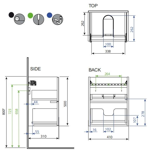 Hafa Neat 420 møbelsæt m/skuffer - Grøn Hafa Neat 420 møbelsæt m/skuffer - Grøn