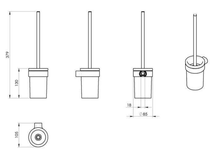 Hefe Piren sæt af badtilbehør - Mat sort Hefe Piren sæt af badtilbehør - Mat sort