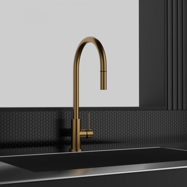 Primy Accent Køkkenarmatur m/udtræk - Guld/Sand Primy Accent Køkkenarmatur m/udtræk - Guld/Sand