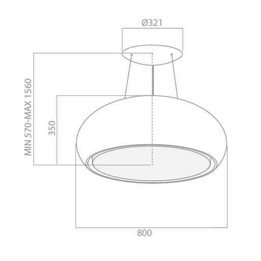 Eico Seashell W frithængende wirehængt emhætte - Mat hvid Eico Seashell W frithængende wirehængt emhætte - Mat hvid