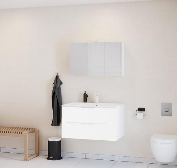 Nortiq Samos 80 møbelpakke m/skuffer og integrerede greb - Mat hvid Nortiq Samos 80 møbelpakke m/skuffer og integrerede greb - Mat hvid