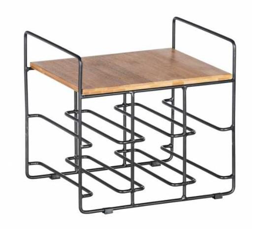 Wenko Loft vinreol til bord - Sort/bambus Wenko Loft vinreol til bord - Sort/bambus
