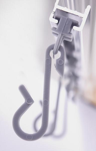 Ridder universal bruseforhængsstang m/kroge - Hvid