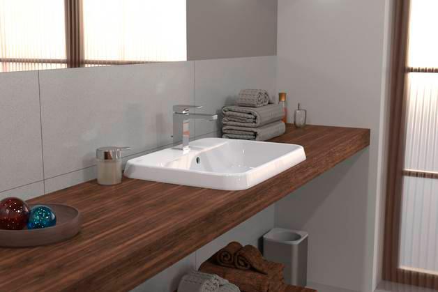 V&B Architectura 60 håndvask t/nedfældning - 1/3 hanehuller V&B Architectura 60 håndvask t/nedfældning - 1/3 hanehuller