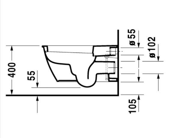Duravit Darling New Rimless hængeskål m/wonderglis til sensowash sæde Duravit Darling New Rimless hængeskål m/wonderglis til sensowash sæde
