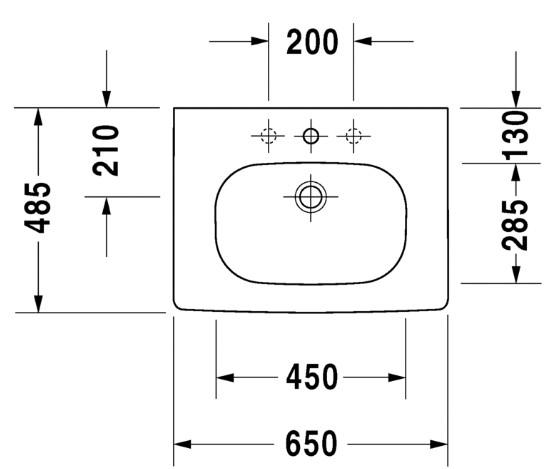 Duravit D-Code 65 håndvask t/væg eller møbel - 1 hanehul Duravit D-Code 65 håndvask t/væg eller møbel - 1 hanehul