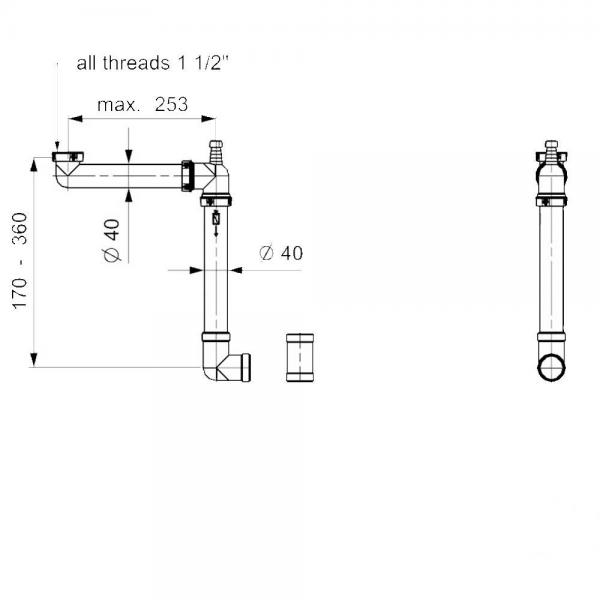 Lavabo Panama pladsbesparende vandlås Lavabo Panama pladsbesparende vandlås