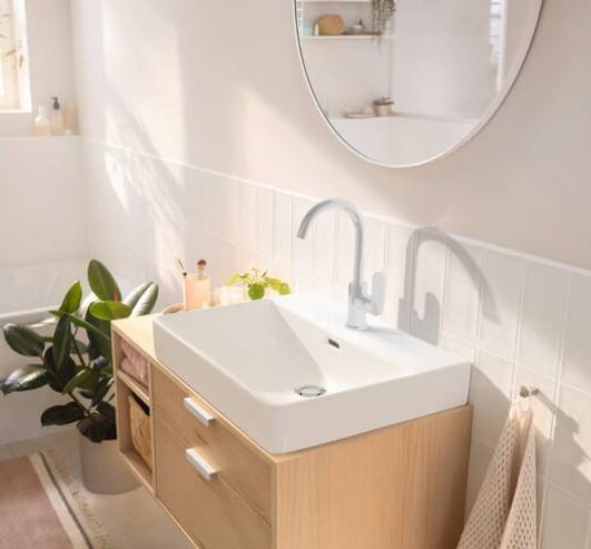 hansgrohe Rebris S 210 håndvaskarmatur m/svingtud og løft-op bundventil - Krom