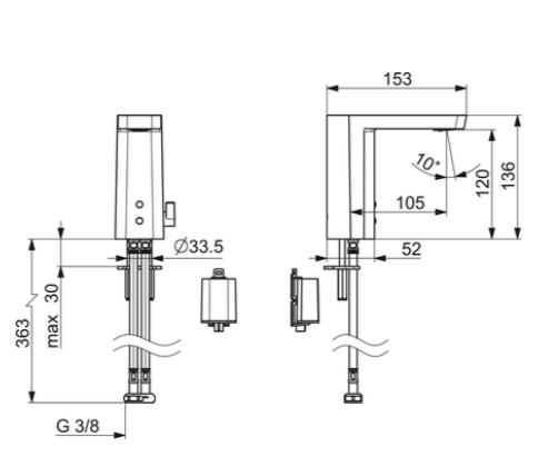 Oras Stela berøringsfri vandhane m/bluetooth - Batteri Oras Stela berøringsfri vandhane m/bluetooth - Batteri