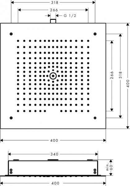 Hansgrohe Raindance E 400 hovedbruser til loftmontering Hansgrohe Raindance E 400 hovedbruser til loftmontering