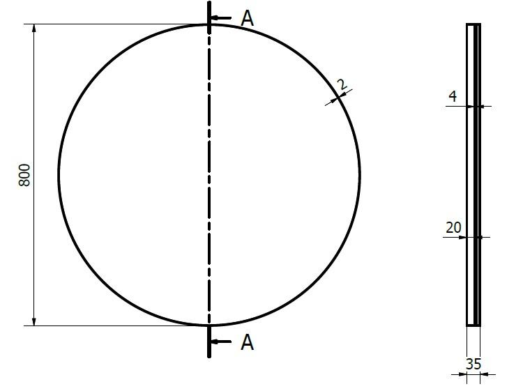 Sanibell Ink SP15 rundt spejl m/ramme Ø80 - Børstet kobber Sanibell Ink SP15 rundt spejl m/ramme Ø80 - Børstet kobber