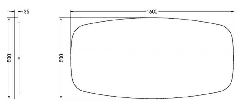 Sanibell Ink SP30 superellipse spejl m/backlight, varme og sensor 160 x 80 cm - Mat sort Sanibell Ink SP30 superellipse spejl m/backlight, varme og sensor 160 x 80 cm - Mat sort