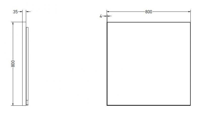 Sanibell Ink SP32 firkantet spejl m/backlight, varme og sensor 80 x 80 cm - Børstet rustfrit stål Sanibell Ink SP32 firkantet spejl m/backlight, varme og sensor 80 x 80 cm - Børstet rustfrit stål