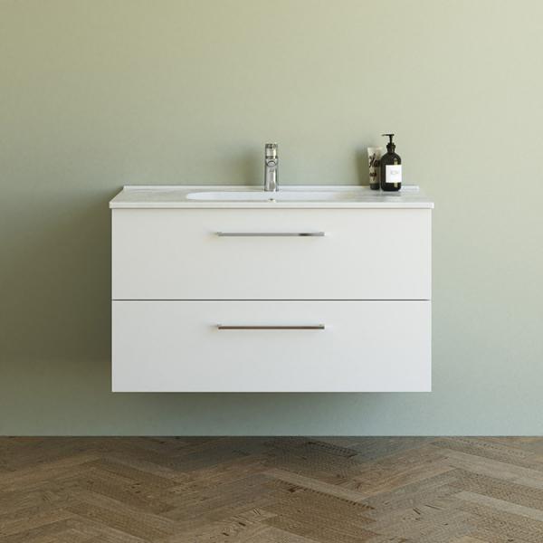 Dansani Mido+ 100 møbelsæt m/Kantate vask - Mat hvid Dansani Mido+ 100 møbelsæt m/Kantate vask - Mat hvid