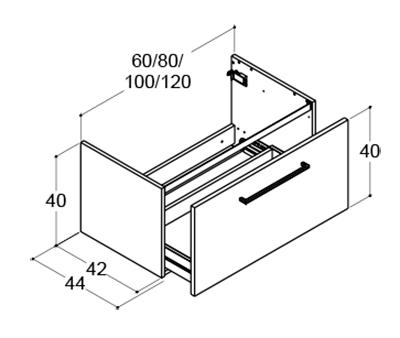 Dansani Mido+ 80 møbelsæt m/Lotto XL håndvask - Grå mat Dansani Mido+ 80 møbelsæt m/Lotto XL håndvask - Grå mat