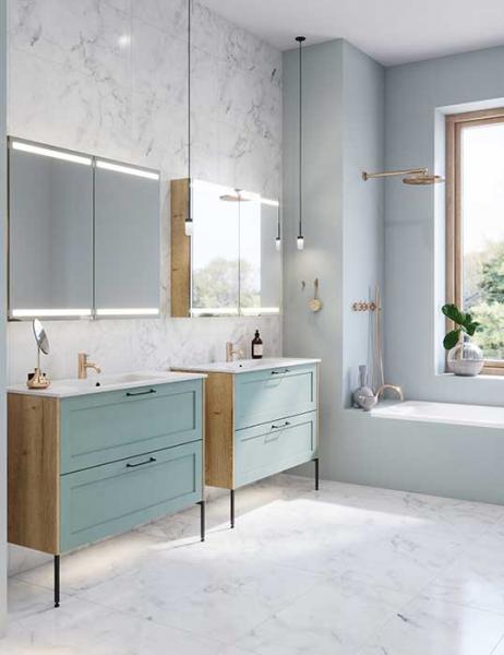 Dansani Luna Classic 100 møbelsæt m/Minore vask og rammefront - Natur eg/valgfri farve Dansani Luna Classic 100 møbelsæt m/Minore vask og rammefront - Natur eg/valgfri farve