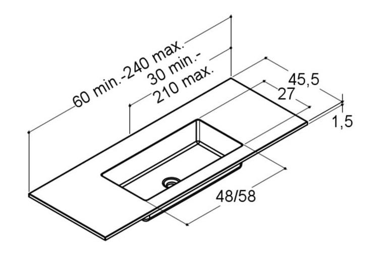 Dansani YOU Urban 140 møbelsæt m/Minore vask - Riflet, valgfri farve Dansani YOU Urban 140 møbelsæt m/Minore vask - Riflet, valgfri farve