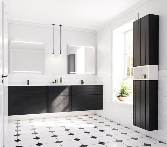 Dansani Luna åben hylde 40 x 19 cm - Hvid mat