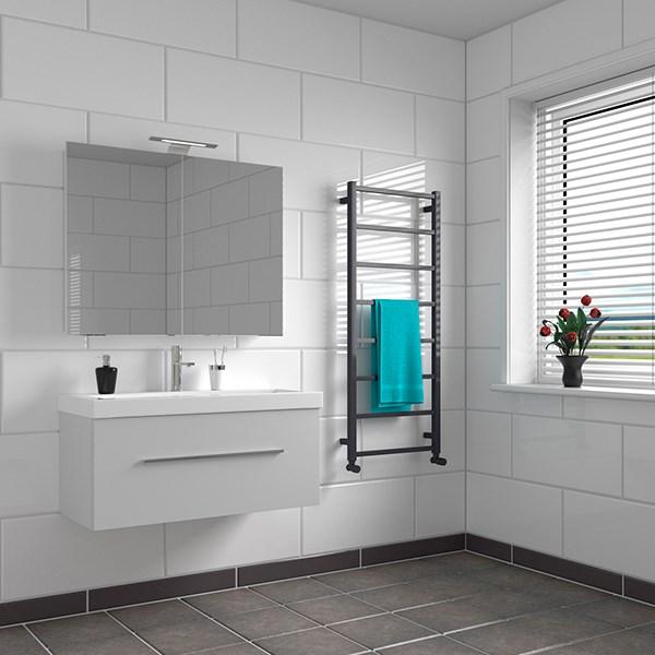 Strømberg Hagen håndklædetørrer - 50x78 cm - Matsort Strømberg Hagen håndklædetørrer - 50x78 cm - Matsort